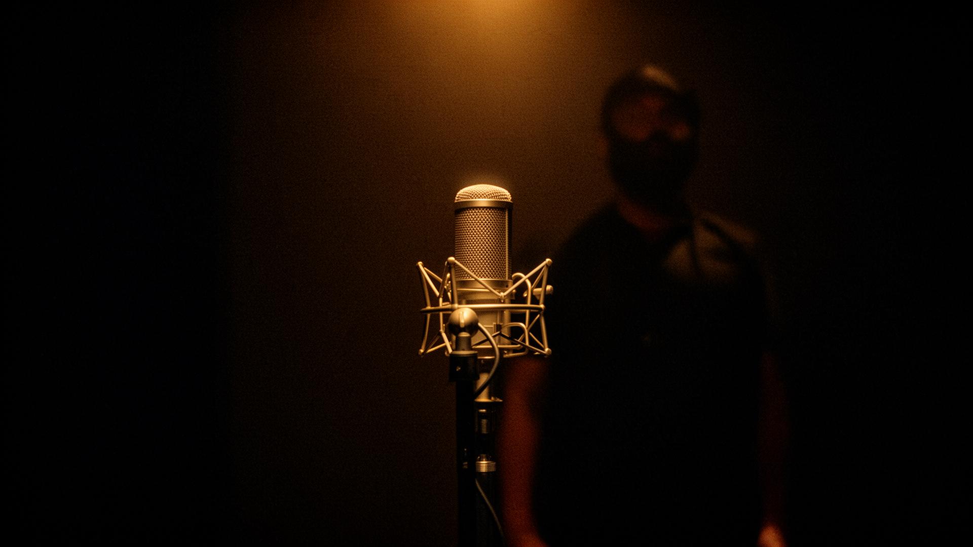 A masked figure in studio